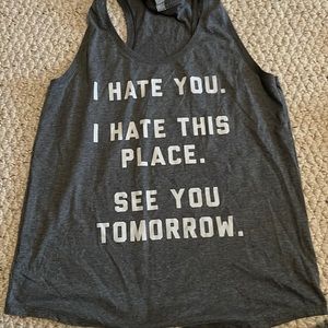 Large gray workout tank